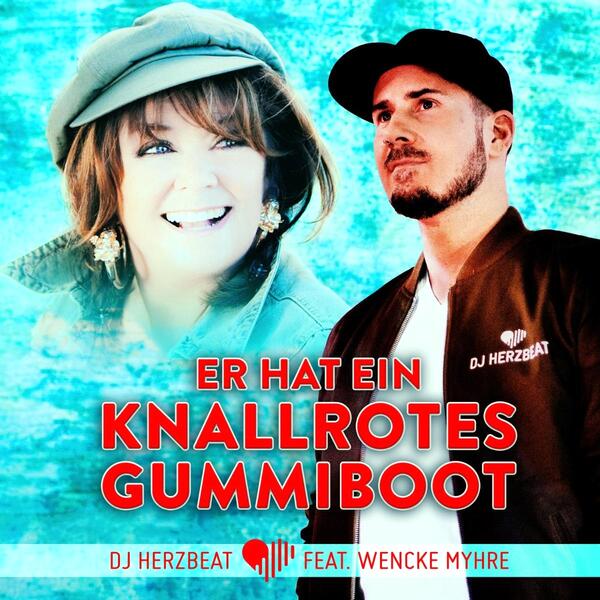 Er hat ein knallrotes Gummiboot