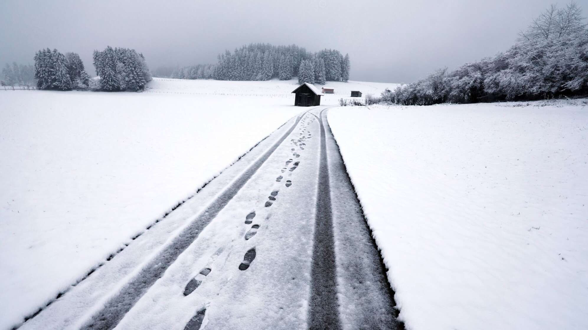 Neuschnee in Südbayern