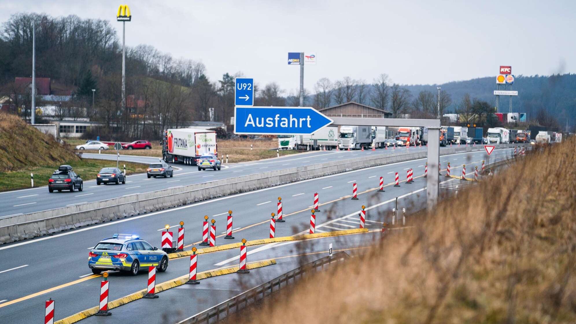 Autobahn 3 für Bauarbeiten gesperrt