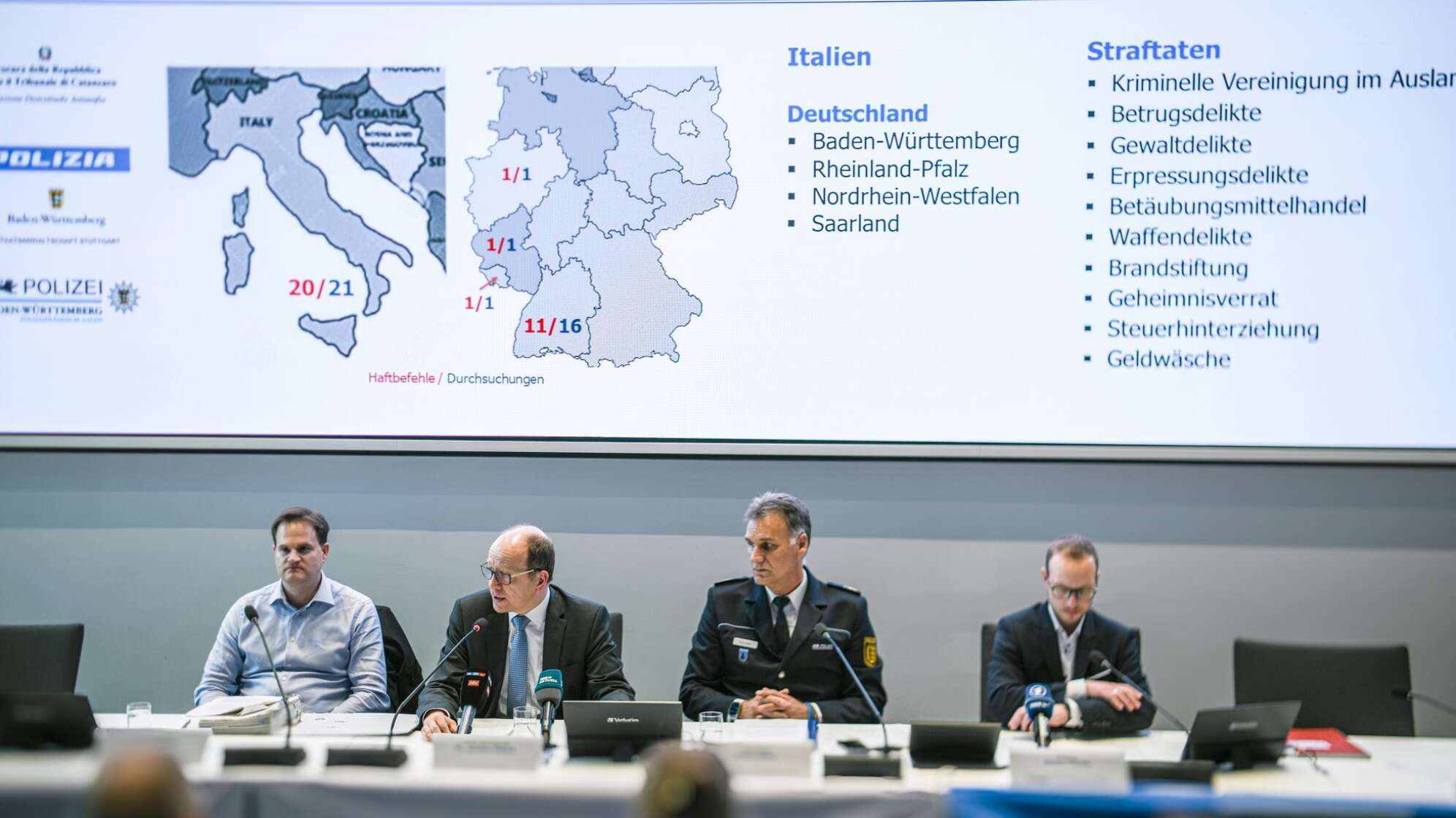 Pressekonferenz zu Razzien gegen Organisierte Kriminalität