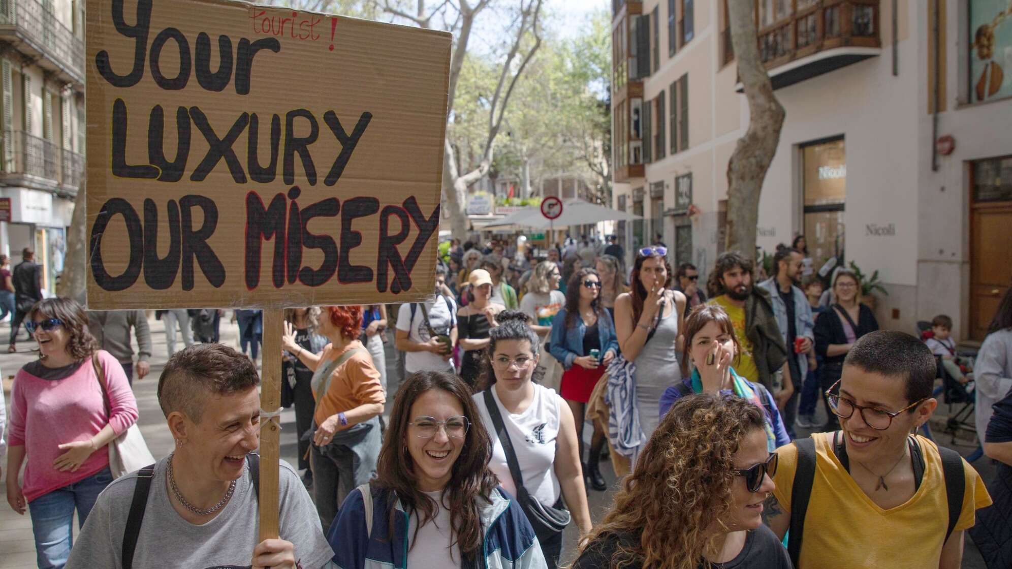Demonstration gegen Wohnungsnot in Spanien