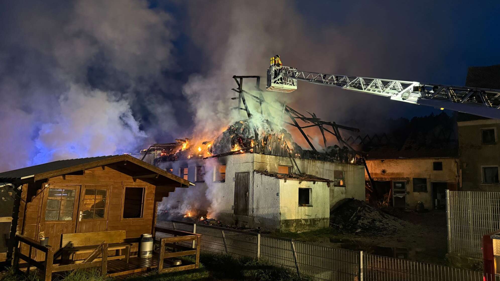 Brand auf Bauernhof