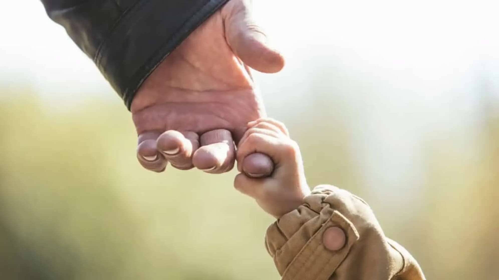 Kind hält Erwachsenenhand fest