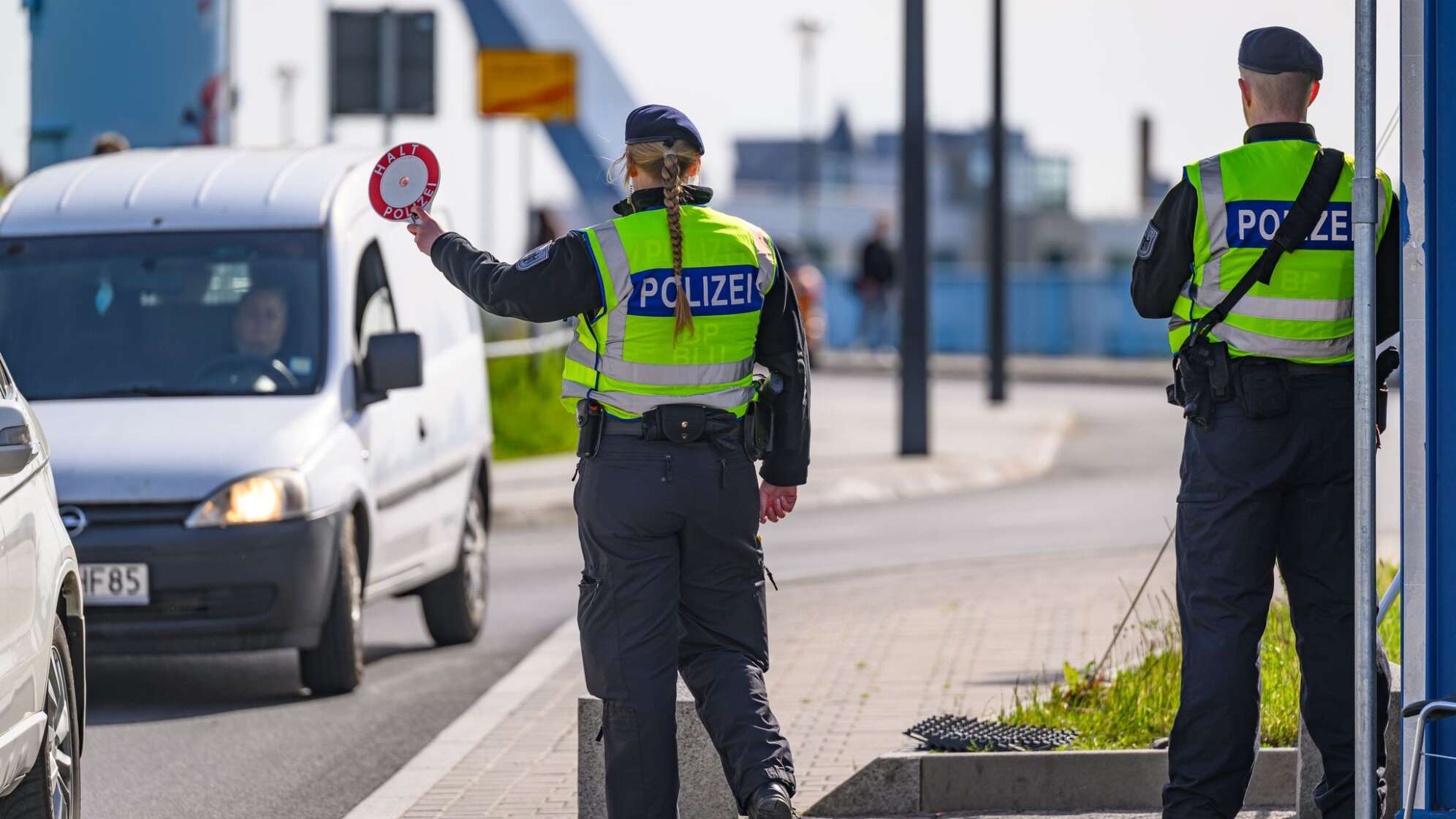Bundespolizei an der deutsch-polnischen Grenze