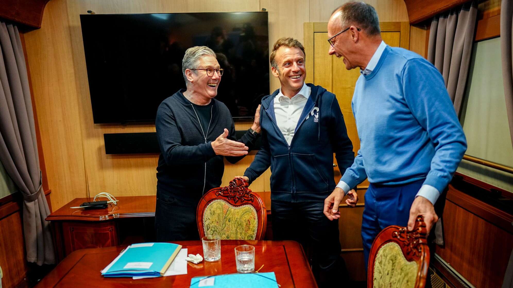 Starmer, Macron und Merz auf dem Weg in die Ukraine