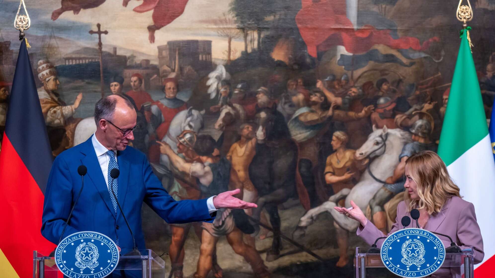 Bundeskanzler Merz trifft Italiens Ministerpräsidentin Meloni