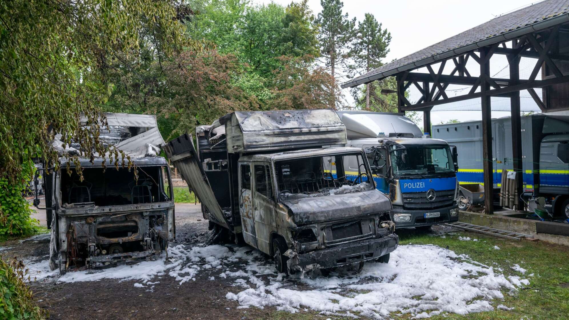 Brand bei der Reiterstaffel München