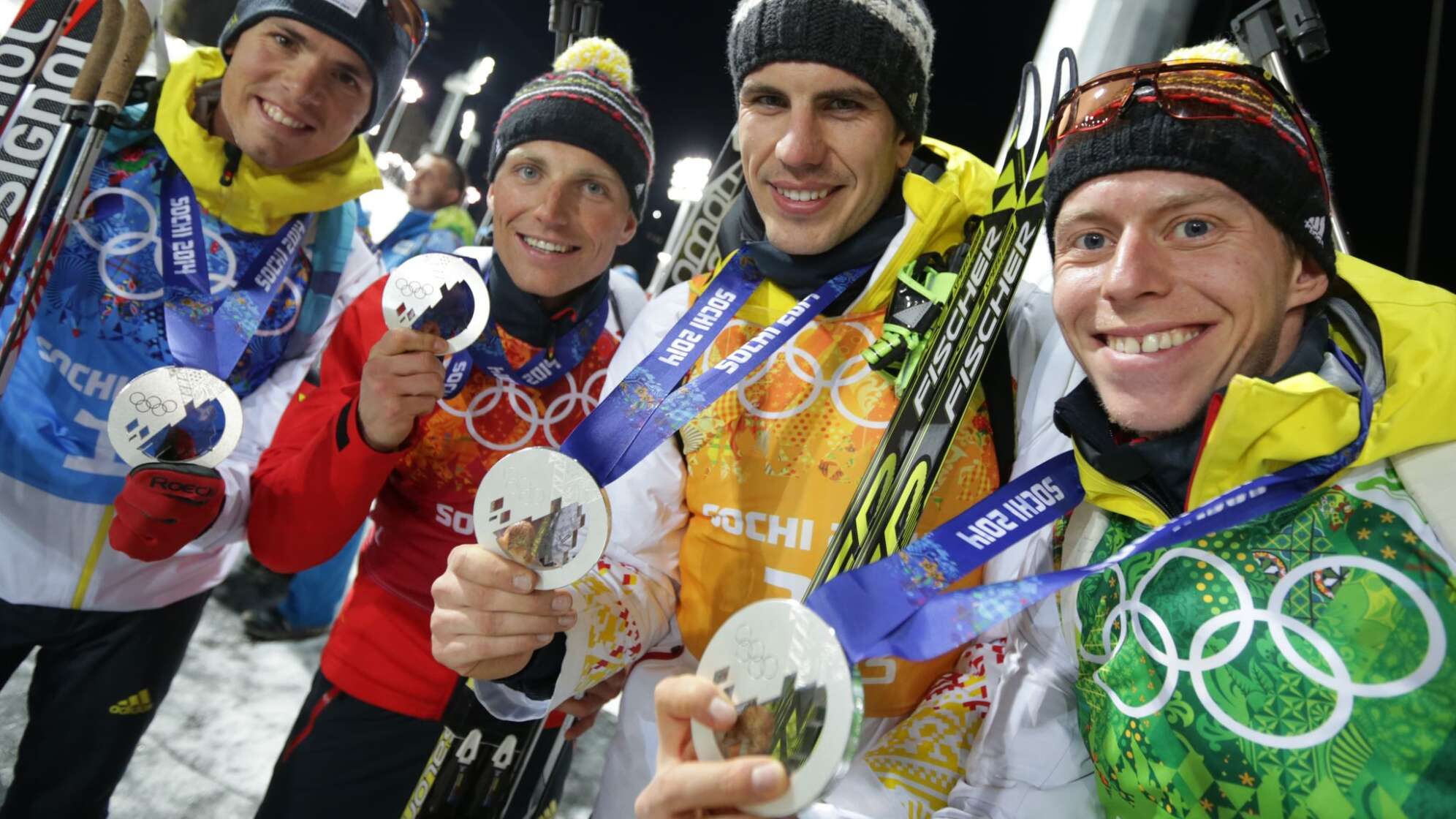 Deutsche Biathlon-Staffel von Sotschi 2014
