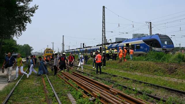 Feuerwehr räumt Regionalzug nach Oberleitungsschaden