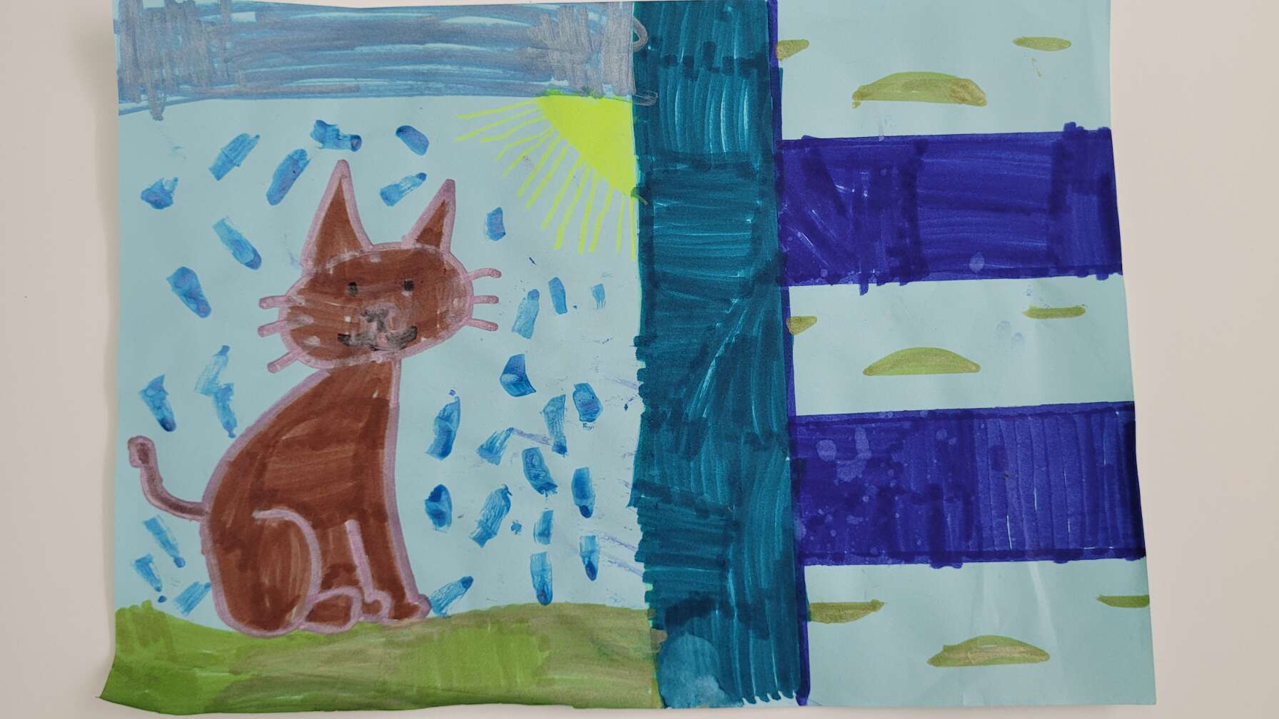 Ein Kinderbild von einer Katze