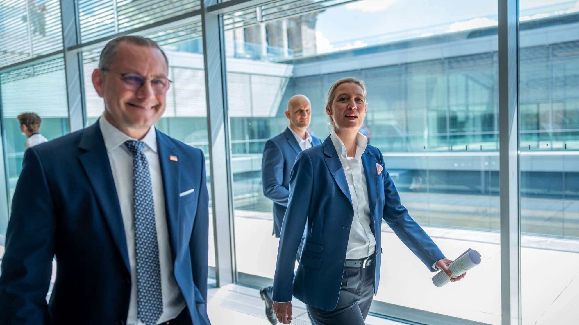 AfD-Chefs Tino Chrupalla (l.) und Alice Weidel (Archivbild)