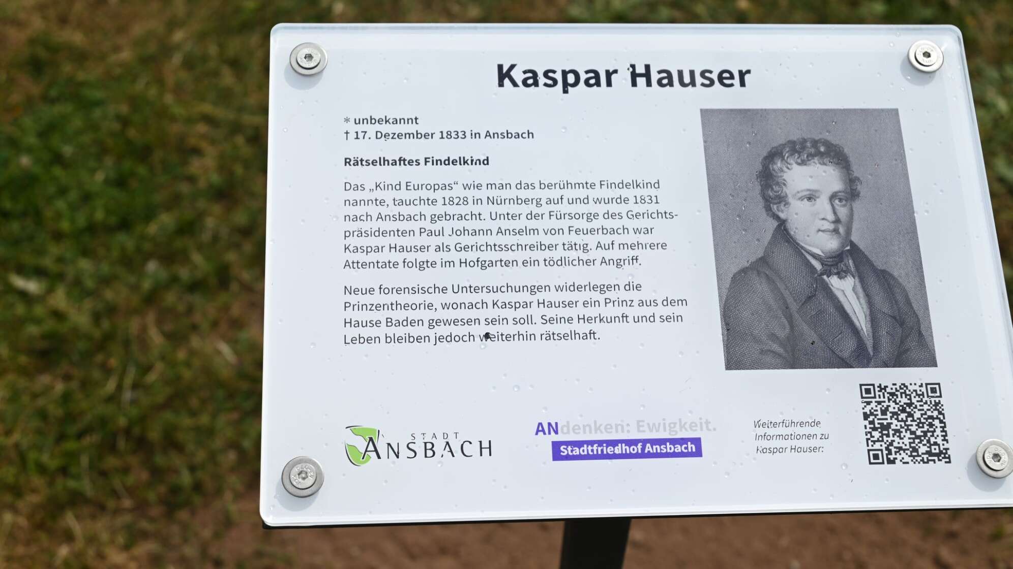Infotafel zu Kaspar Hauser