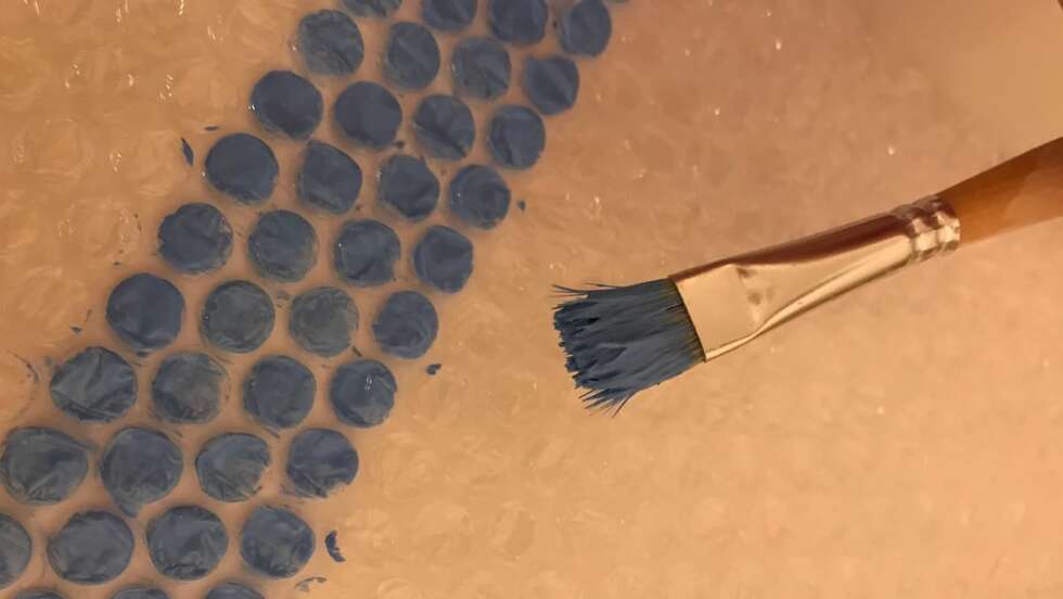 Luftpolsterfolie gemalt