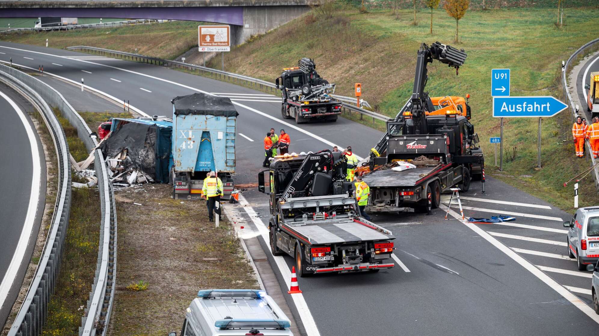 Unfall auf Autobahn 73