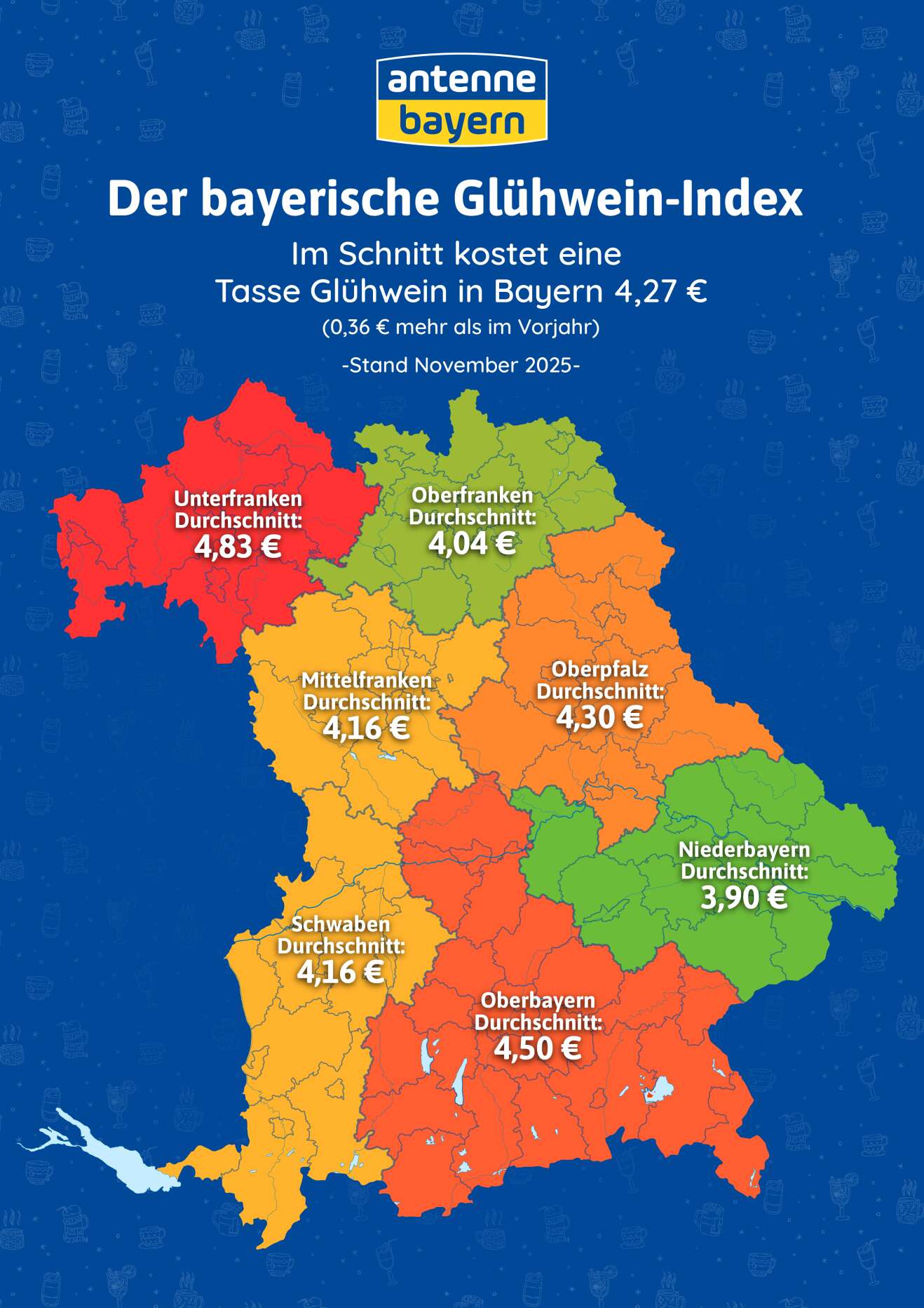 Der ANTENNE BAYERN Glühwein-Index