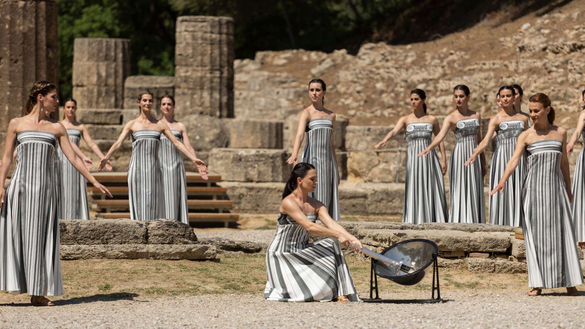 Probe zur Entzündung des olympischen Feuers in Griechenland