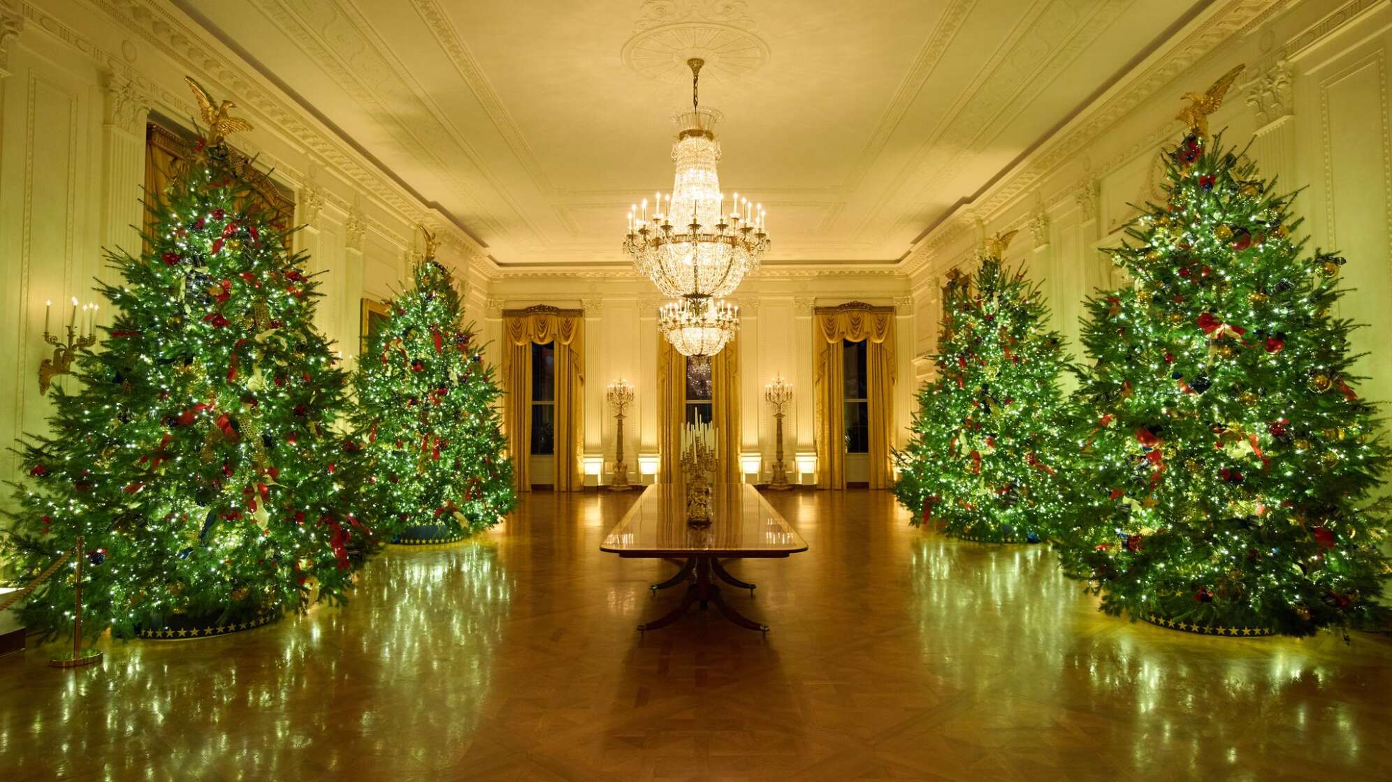 Weihnachtsdekoration im Weißen Haus in Washington