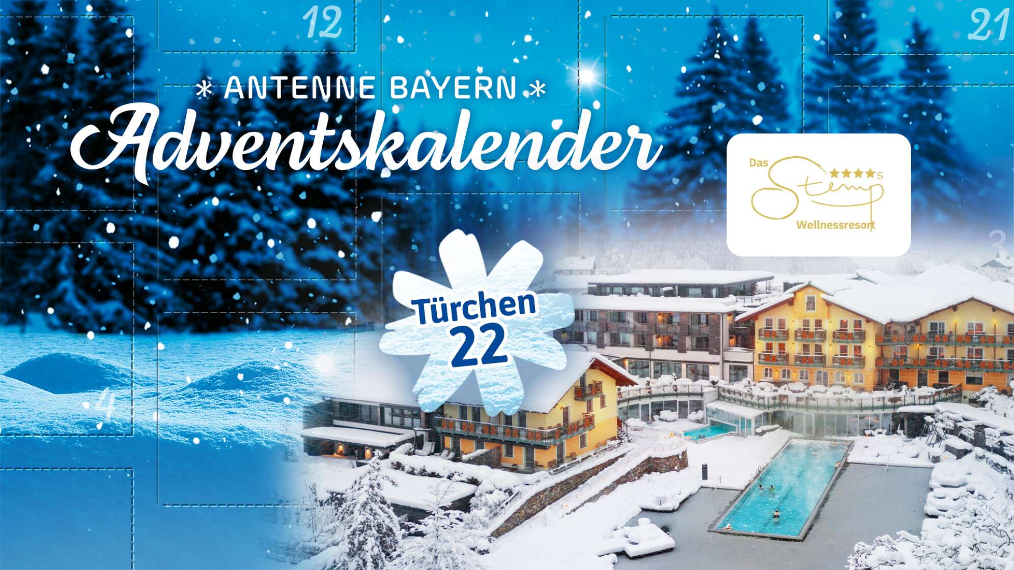 Der ANTENNE BAYERN Adventskalender 2025 - Türchen 22: Kurzurlaub im Das Stemp Wellness Resort