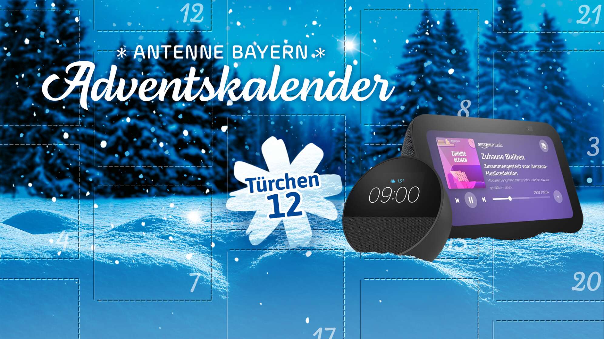 Der ANTENNE BAYERN Adventskalender 2025 - Türchen 12: Amazon Echo SmartSpeaker Paket
