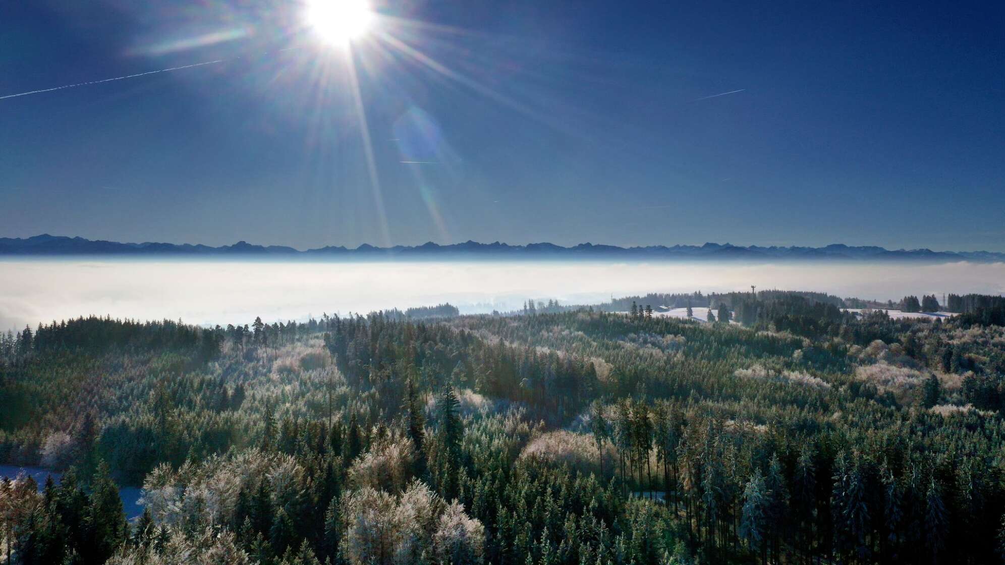 Sonne und Frost in Südbayern