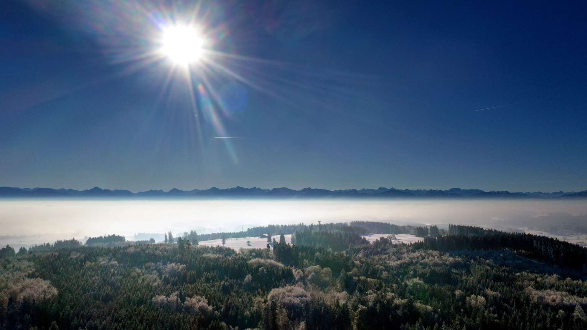 Sonne und Frost in Südbayern