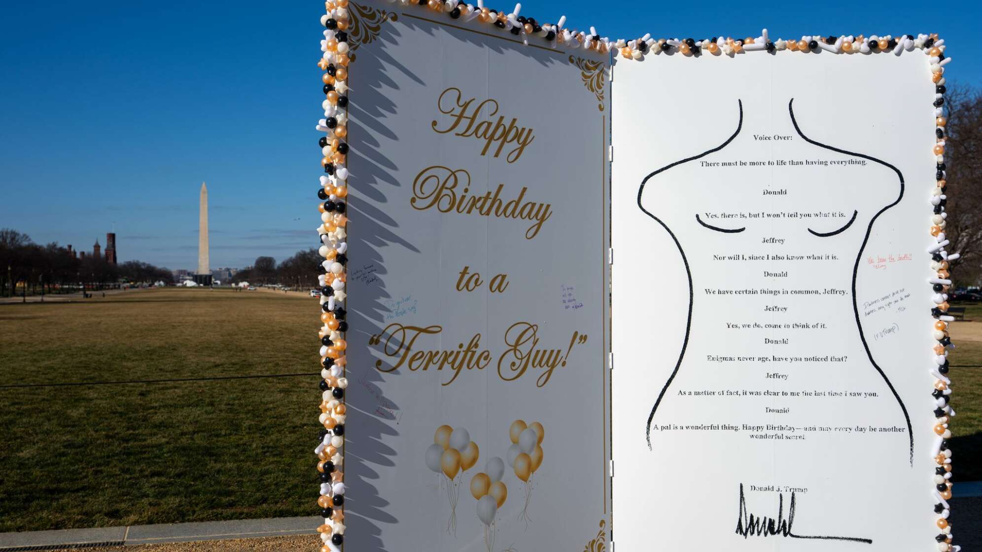 Epstein-Geburtstagsgrüße in Washington