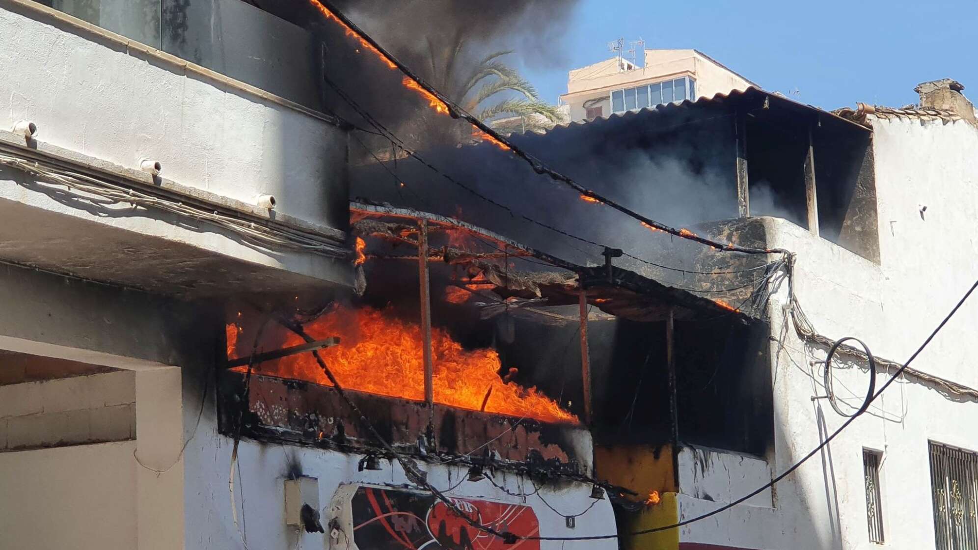 Feuer in einem Restaurant auf Mallorca