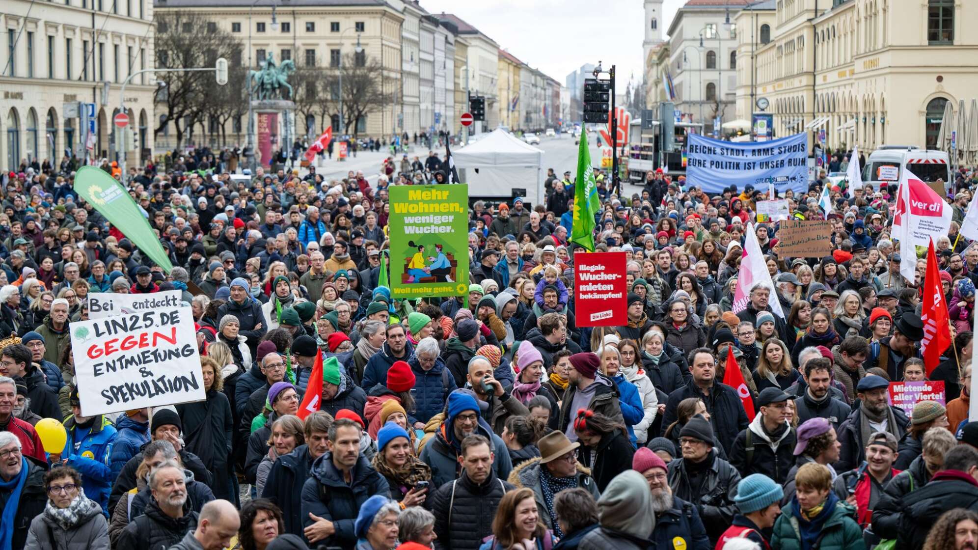 Mietendemo gegen Leerstand und Luxus-Sanierungen in München
