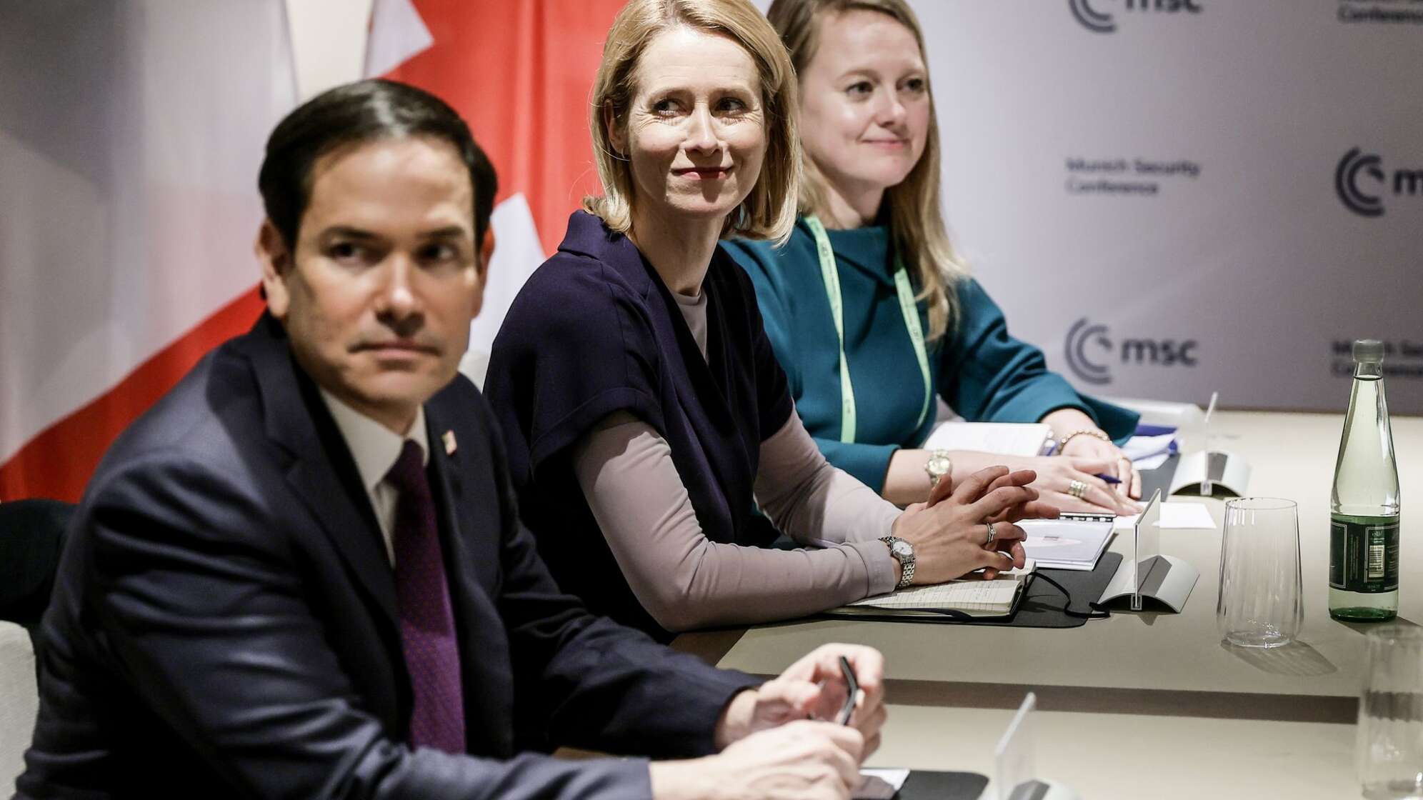 US-Außenminister Marco Rubio (l), und Kaja Kallas (M)