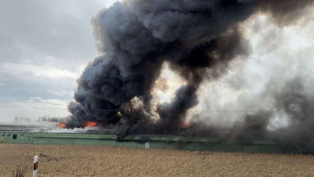 Leerer Hühnerstall in Flammen - halbe Million Euro Schaden