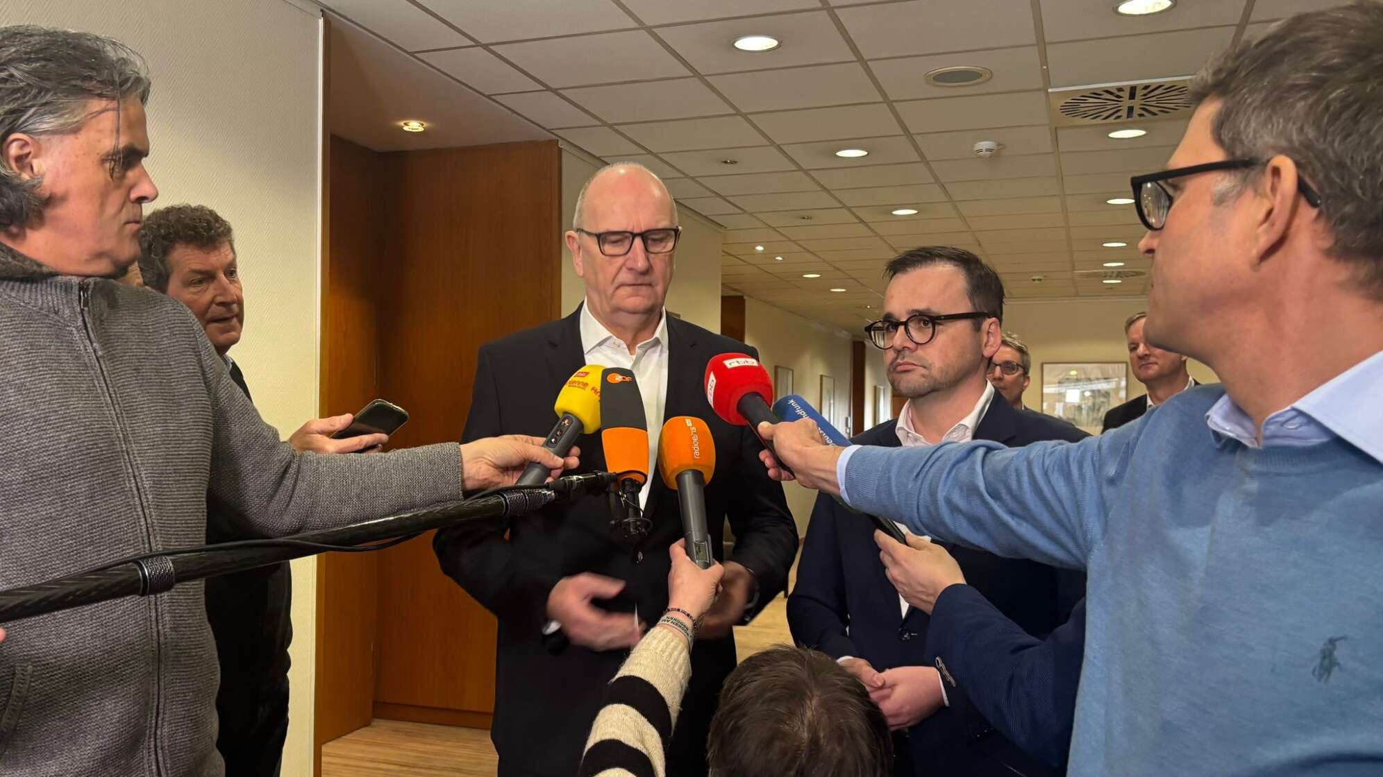 Brandenburgs Ministerpräsident Woidke und CDU-Landeschef Redmann