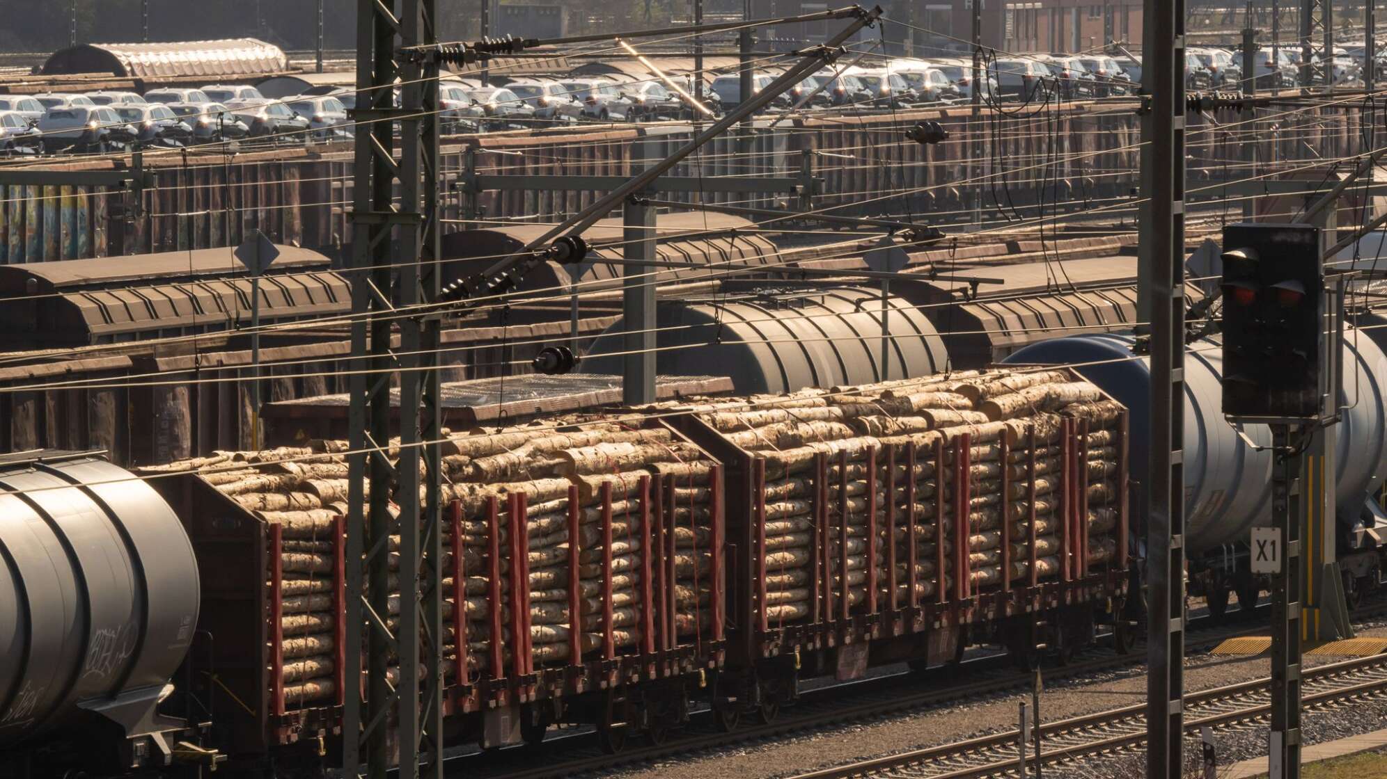 Gleise auf Rangierbahnhof