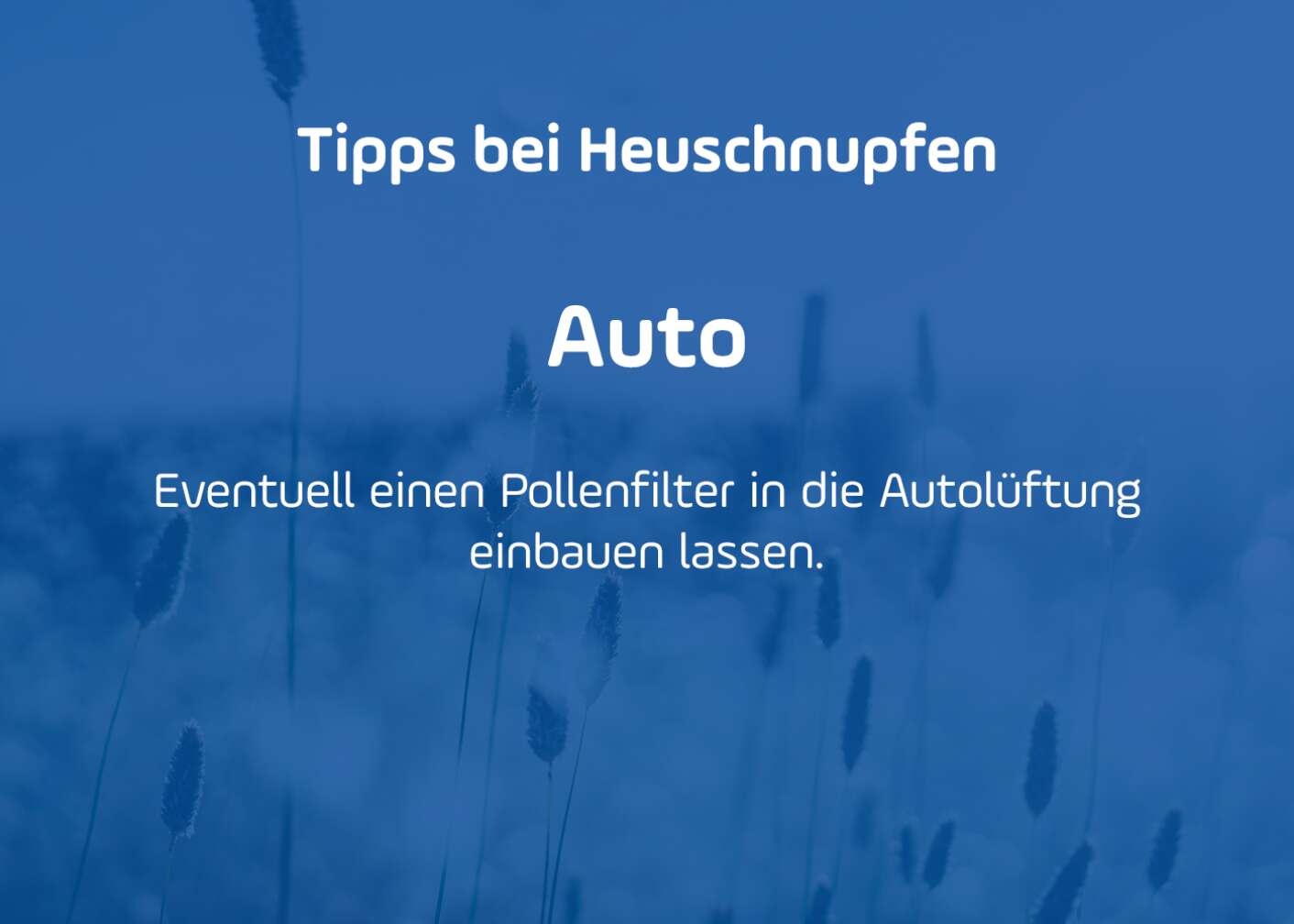 Tipps gegen Pollenallergie