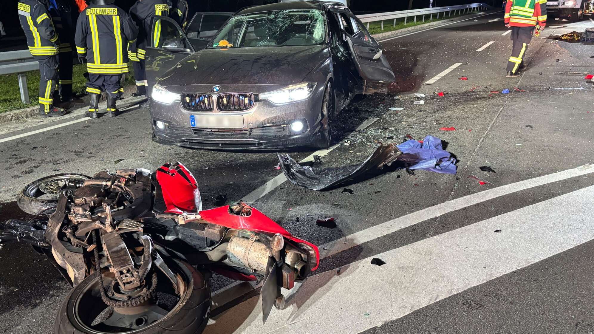 Motorradunfall auf der Bundesstraße 13