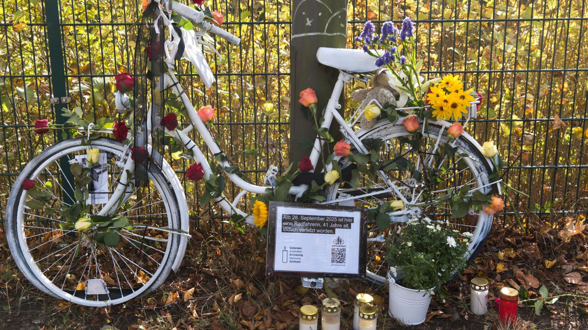 Mahnwache nach tödlichem Fahrradunfall