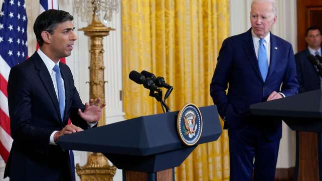 Show des Zusammenhalts: Sunak besucht Biden im Weißen Haus