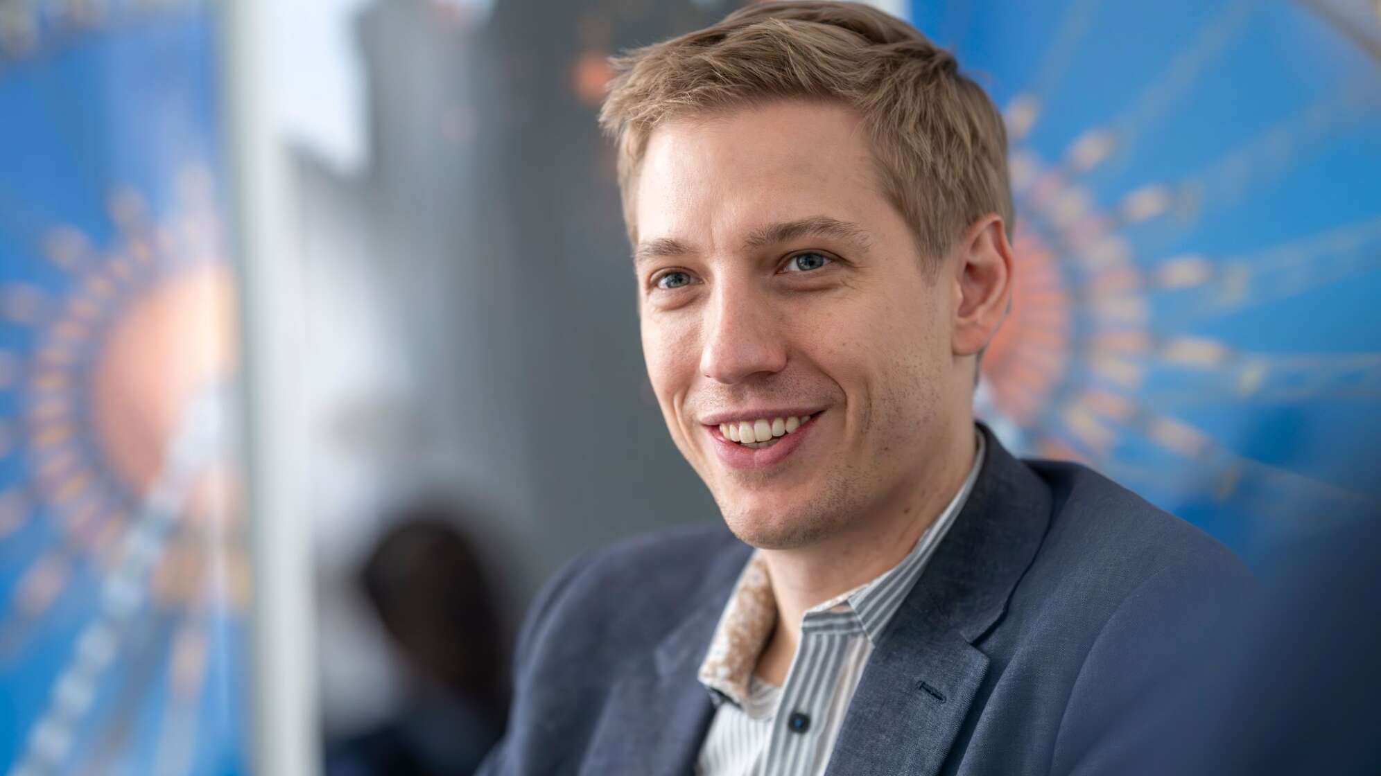 Dominik Krause beim dpa-Redaktionsbesuch