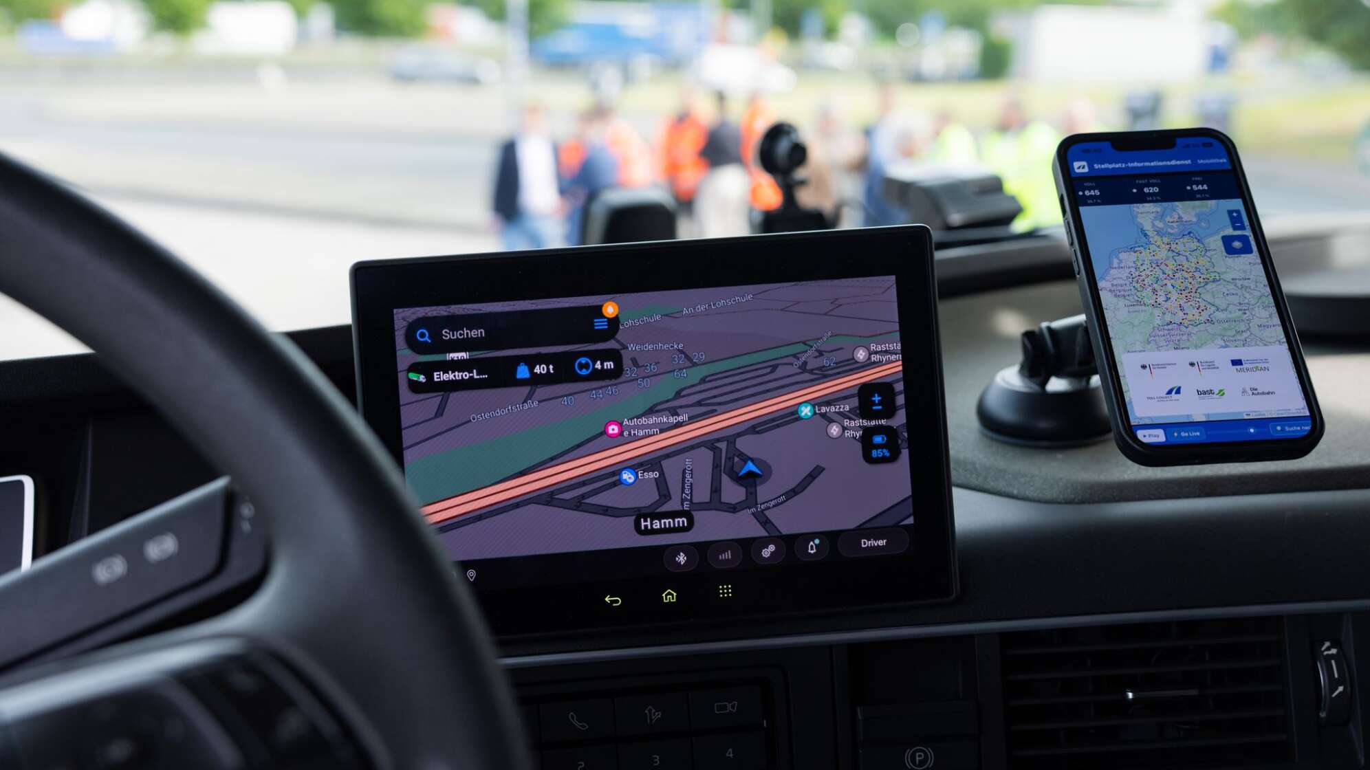 Stellplatzinfo-System für Lkw