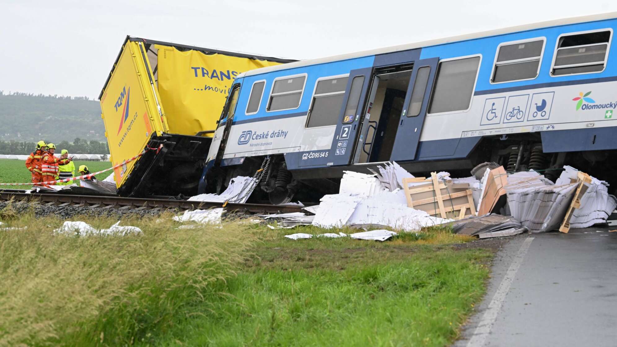 Zusammenstoß von Zug und Lkw in Tschechien