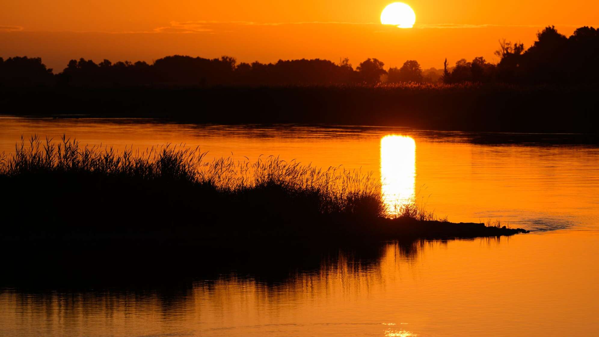Sonnenaufgang am Fluss Oder