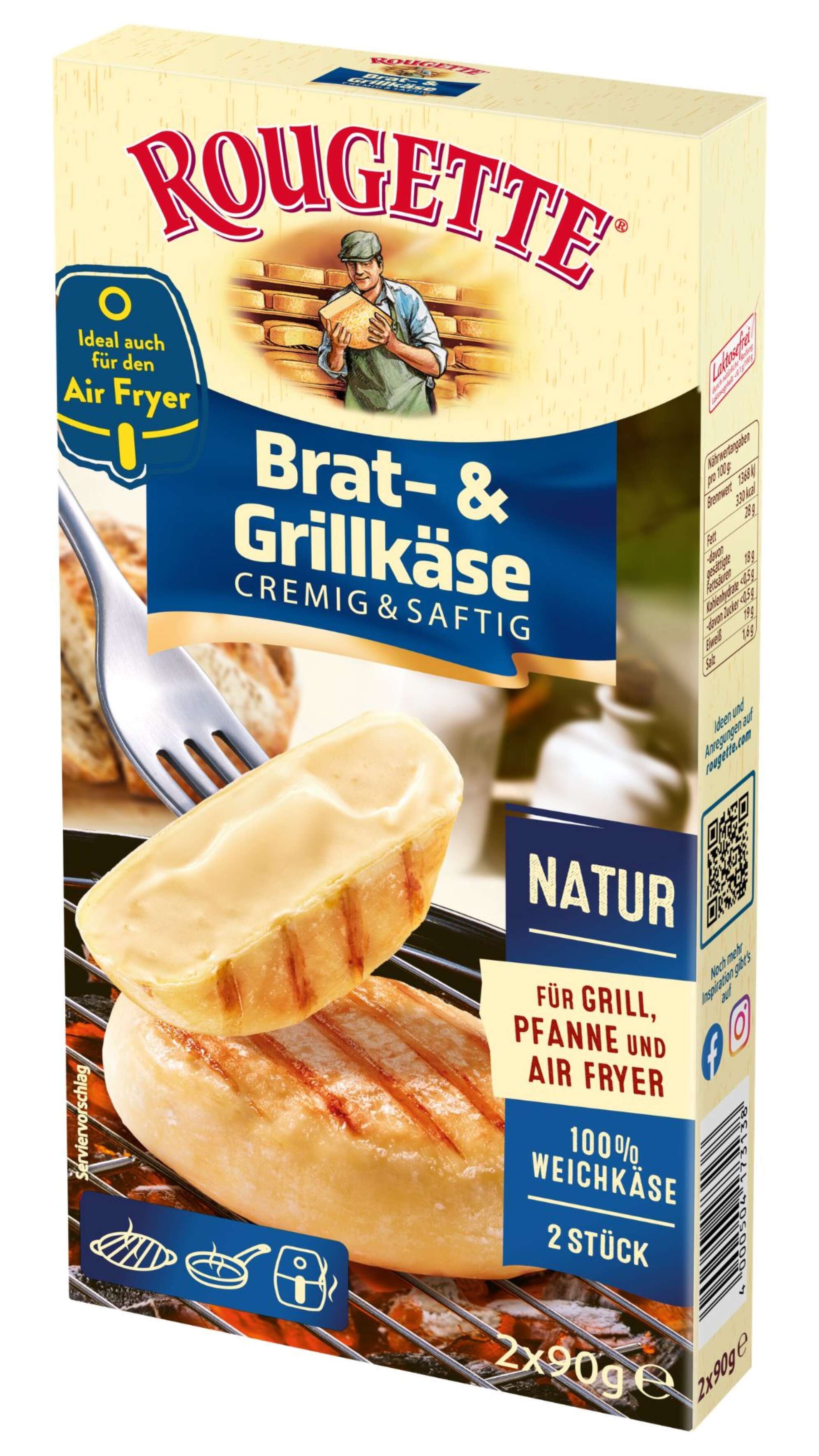 Bild einer Packung Rougette Brat und Grillkäse Natur