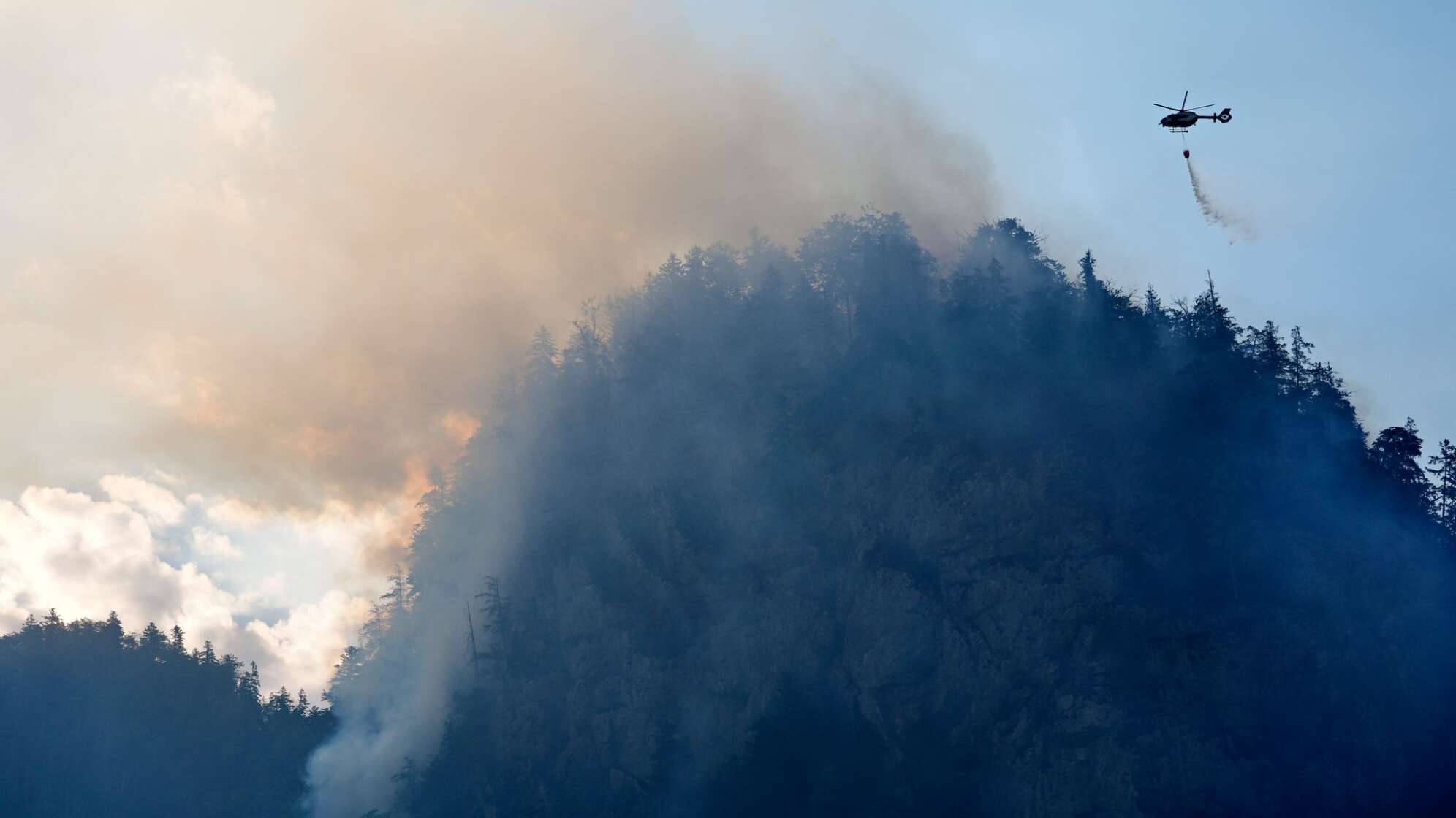 Brand im Bergwald in den Chiemgauer Alpen