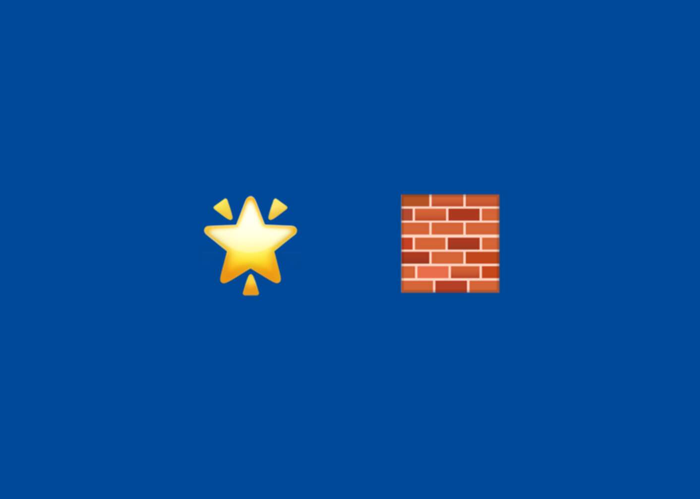 Emoji Stern und Mauer