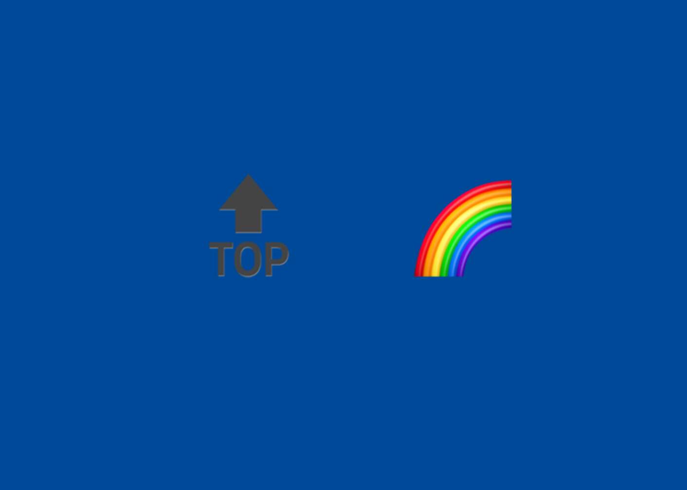 Emoji Top-Pfeil und Regenbogen