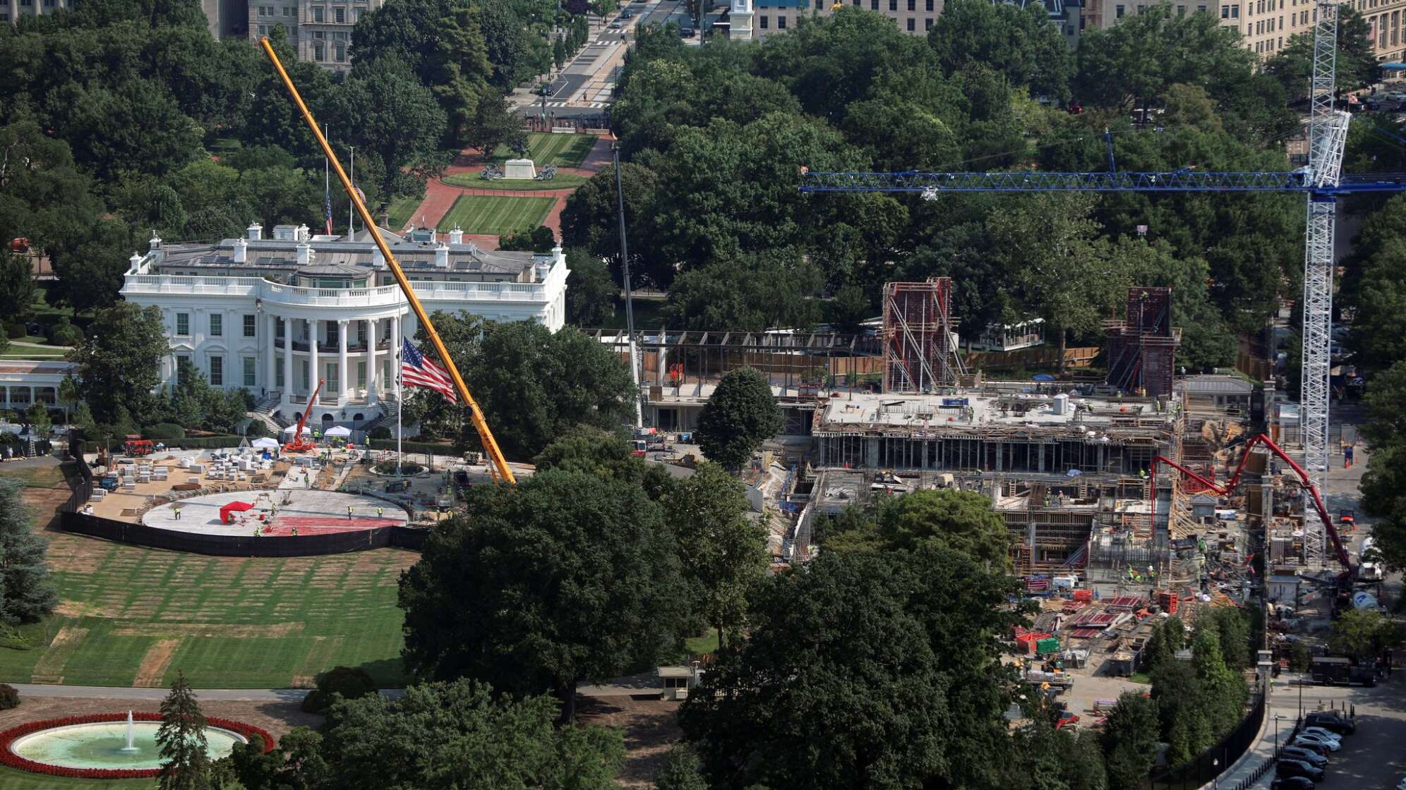 Baumaßnahmen am Weißen Haus in Washington