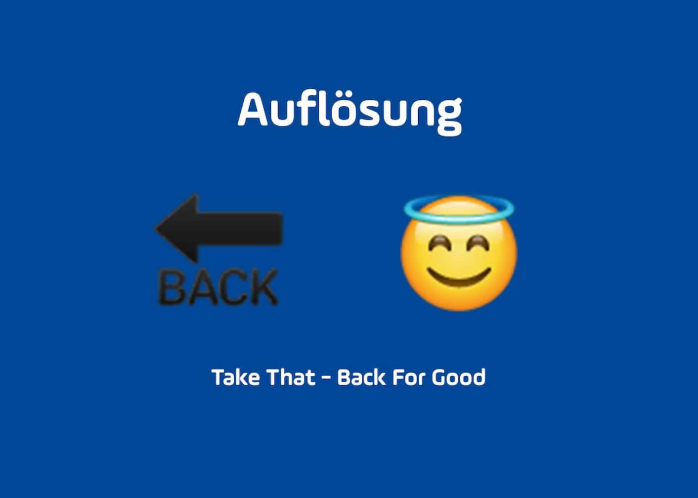 Emoji Back-Pfeil und Emoji mit Heiligenschein Auflösung