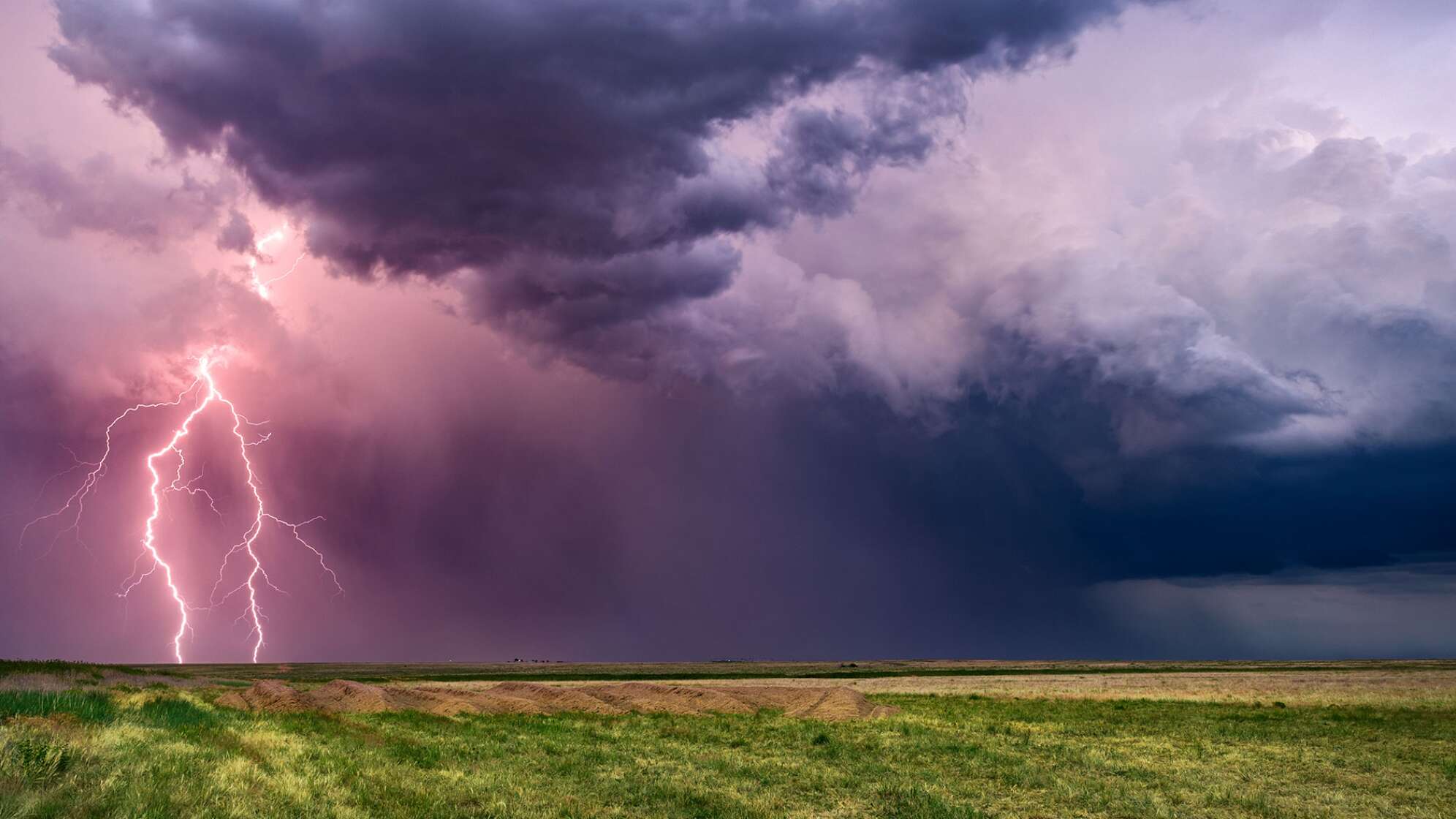 Blitz Gewitter Feld