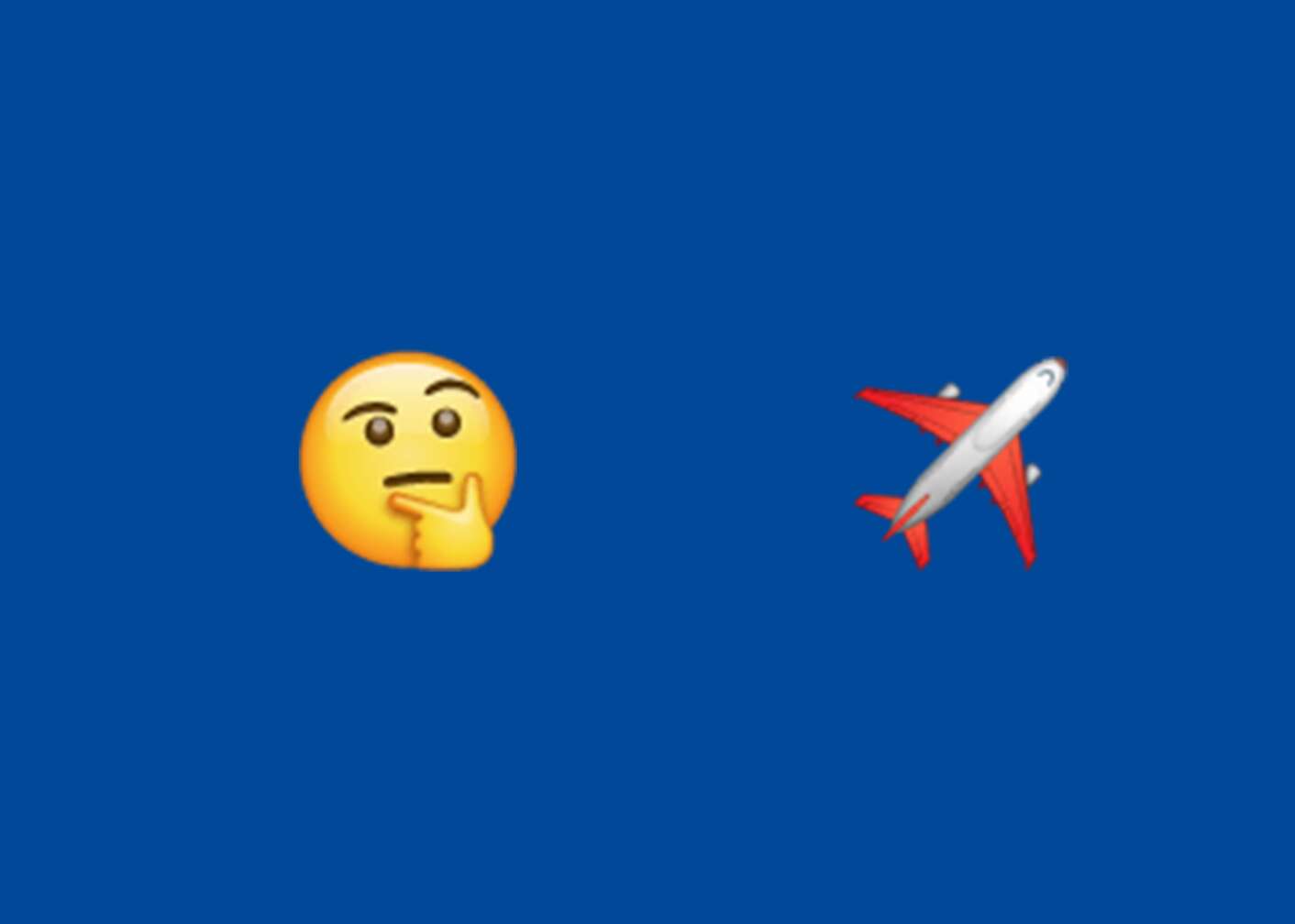 Emoji Denken und Flugzeug