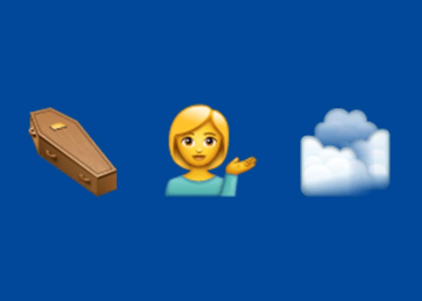 Emoji Sarg, Frau, Himmel