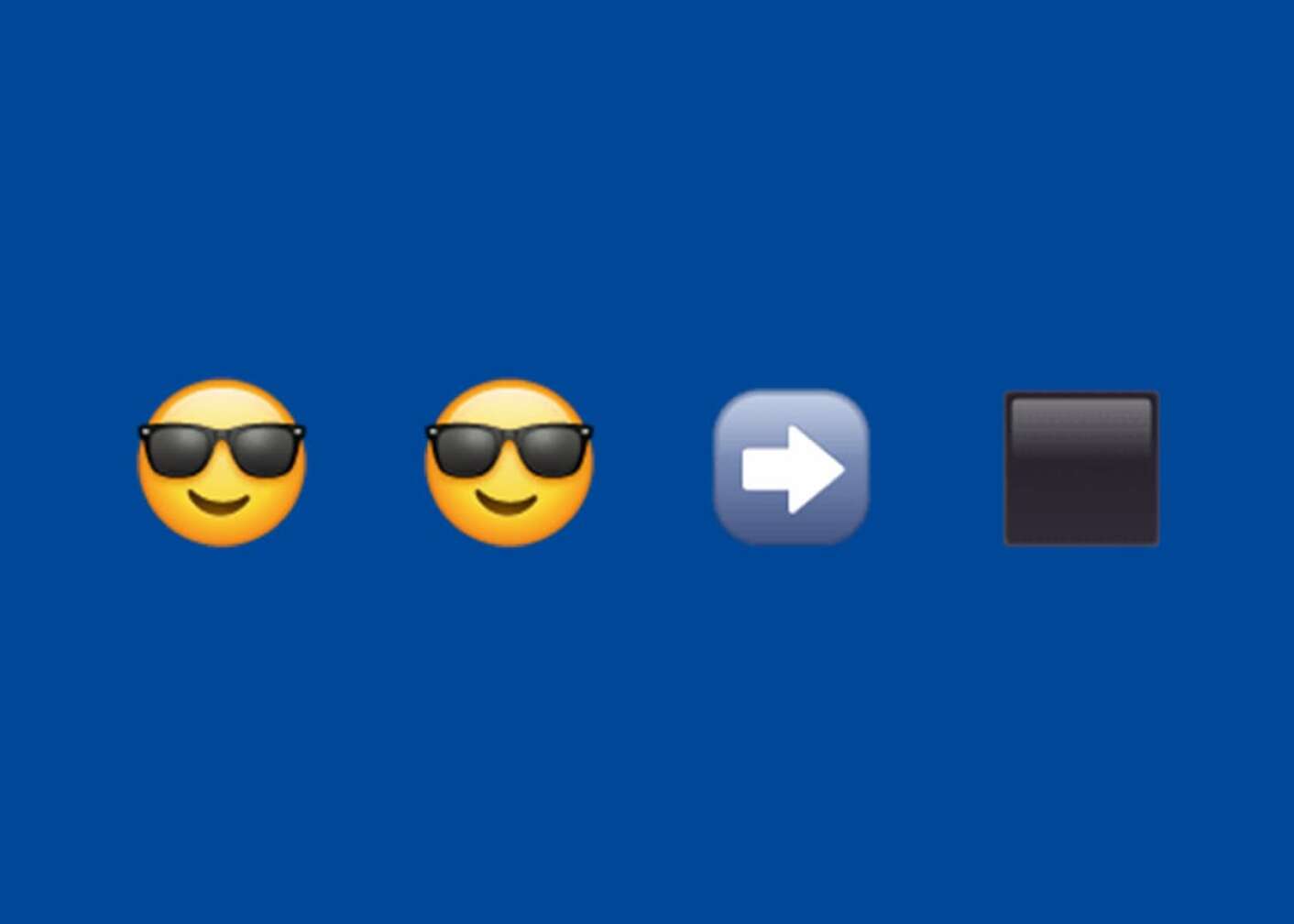 Emoji zwei Smileys mit Sonnenbrille, Freizeichen und Schwarz